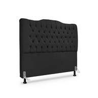 Cabeceira de Cama Casal 140cm: Veludo Preto Dunas - imagem 1