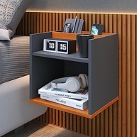 Conjunto Cabeceira Casal 140cm com Mesa de Cabeceira Suspensa e Porta Celular Madri - imagem 3