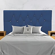 Cabeceira Estofada 140cm: Suede Azul Marinho Nina - imagem 1