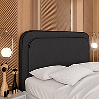 Cabeceira Estofada Queen Miami Linho Grafite – Elegância na sua Cama - imagem 1