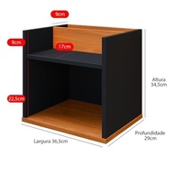 Conjunto Cabeceira Casal Queen 160cm com Mesa de Cabeceira Suspenso Porta Celular Madri (OffWhite/Freijó) - imagem 4