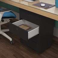 Gaveteiro Mesa de Cabeceira Classic 4 Gavetas - Organizador Moderno para Quarto, Escritório e Home Office (Preto) - imagem 4
