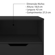 Mesa de Cabeceira com Gaveta Telescópica e Design Industrial Moderno - Base em Aço Preto e Pé Dourado - imagem 5