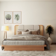 Cabeceira Tela Natural Curve Freijó: Design Moderno e Sustentável - imagem 1