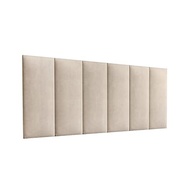 Conjunto Cabeceira Cama Casal 1,40 com Mesa de Cabeceira Luxo - Estilo Retrô Off White e Cinamomo - imagem 4