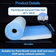 Maxdot Rolo de Filtro de Exaustão para Cabine de Pintura - Fibra de Vidro 18g, 91,4cm x 30,5m - imagem 3