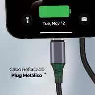 Cabo USB C Turbo 100W Trançado: Carregamento Rápido para iPhone e Samsung - 2 Metros - imagem 5