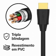 Cabo HDMI 2.0 2 Metros 4K Ultra HD 3D - Imagem Incrível e Conexão Estável - imagem 5