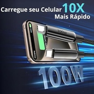 Cabo USB-C para USB-C 2 Metros 100W - Carregamento Rápido - Compatível com Smartphones, Notebooks e Dispositivos Tipo C - Design Resistente em Nylon Trançado - imagem 3