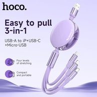 Cabo 3 em 1 HOCO X78: Carregue Tudo! - imagem 1