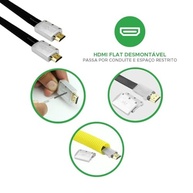 Cabo HDMI 2.0 4K HDR 3 Metros Flat Desmontável - Imagem e Som de Cinema em Casa! - imagem 5
