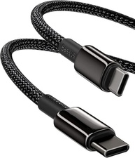 Cabo USB-C Baseus 100 W PD 5A, carregamento rápido USB C para USB C 4.0, cabo de dados trançado de nylon de liga de zinco para Samsung S21, S20+, S10, Note 10, iPad Pro, MacBook Pro, Google Pixel e outros (2 m) - imagem 2