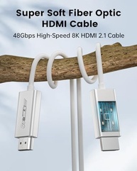 Cabo HDMI Fibra Ótica GeoHN.G 2.1: Imersão 8K 120Hz, 48Gbps, Flexível eARC HDR10+ para PS5, Xbox Series X, TVs e Home Theater - imagem 3