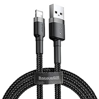 Cabo de carregamento e cabo de transferência de dados da série Baseus Cafule, USB-A e Lightning 1.5 A, 2 Meter, cinza - preto - imagem 2