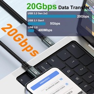 Cabo USB-C 20Gbps: Carregue Rápido e Transfira Dados! - imagem 4