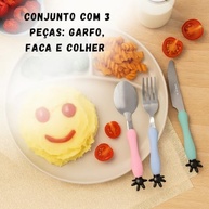 Kit Infantil de Talheres em Aço Inox com Cabo Ergonômico e Estojo Decorativo - 3 Peças - imagem 4
