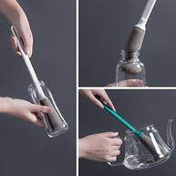 Escova de Limpeza para Garrafas com Cabo Longo e Esponja Macia - Ideal para Copos Altos, Decantadores e Mamadeiras - imagem 4