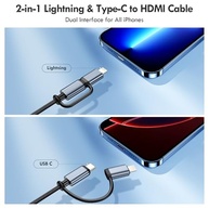 Cabo Lulaven 2 em 1 Lightning/Tipo-C para HDMI: Conecte iPhone e iPad à TV em Alta Definição! - imagem 3