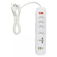 Régua de Energia Inteligente: 4 Tomadas, USB-C, USB e Tomada Universal com Cabo de 2m - imagem 1