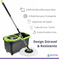 Mop Giratório Profissional com Balde 16L e Cabo 1,52m - Limpeza Fácil e Ergonômica - imagem 5