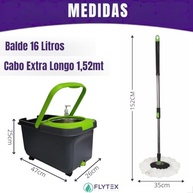 Mop Giratório Profissional com Balde 16L e Cabo 1,52m - Limpeza Fácil e Ergonômica - imagem 4