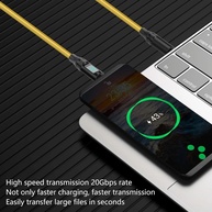 Cabo USB-C Retrátil 100W: Carregamento Turbo + LED - imagem 4