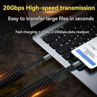 Cabo USB-C 20Gbps: Carregue e Transfira Dados Rápido! - imagem 4