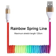 Cabo USB Retrátil Rainbow Spring: Carregue Rápido! - imagem 4