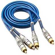 Cabo RCA 1 Metro Azul com Dupla Blindagem – Qualidade Premium para Som - imagem 1