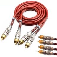 Cabo RCA Prime 1m Vermelho com Dupla Blindagem e Plug de Metal - imagem 1