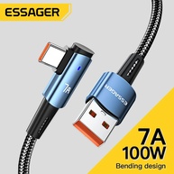 Cabo USB-C 100W Essager: Carregamento Turbo e Angulado! - imagem 1