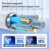 Cabo USB-C 30W: Carregamento Rápido iPhone/iPad - imagem 4