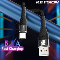 Cabo USB-C 5A KEYSION: Carregamento Turbo e Dados! - imagem 1