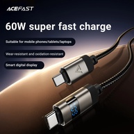 Cabo USB-C 60W ACEFAST: Carregamento Rápido + Display LED - imagem 1
