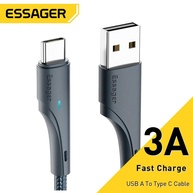 Cabo USB-C Essager 3A: Carregamento Turbo e Dados! - imagem 1