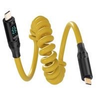 Cabo USB-C Retrátil 100W: Carregamento Turbo + LED - imagem 1