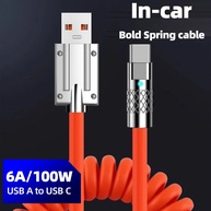 Cabo USB-C Retrátil 66W: Carregamento Turbo! - imagem 1