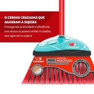 Vassoura Multiuso com Cabo Resistente - Condor Laranja/Verde/Rosa - imagem 5