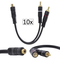 Cabo Y RCA Techone: Kit 10 para Som Automotivo - imagem 1