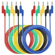 Kit 5 Cabos de Teste Banana 4mm Empilháveis - 1000V/15A - Silicone Flexível - imagem 1