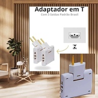 Adaptador Tomada Beijamim Articulado Flexível 3 Saídas 10A Bivolt - Organize seus Cabos! - imagem 2