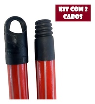 Kit 2 Cabos de Vassoura de Madeira Plastificados com Alça e Rosca Plástica Reforçada - Resistente e Universal - imagem 3