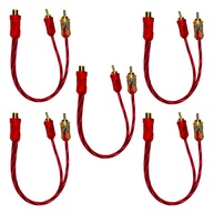 Cabos RCA Y: Kit 5 E-Tech 2m para Som Automotivo - imagem 1