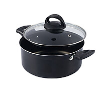 Caçarola Antiaderente 24cm com Tampa de Vidro - 4L Preto - imagem 1