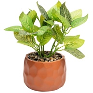 Cachepot Prisma: Cimento e Planta Artificial - imagem 1