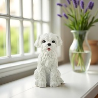 Estatueta de Cachorro Maltês 8,89 cm - Decoração Realista para Casa e Escritório - imagem 4