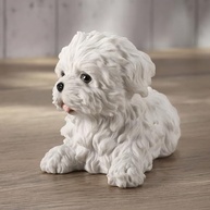 Estatueta de Resina Decorativa Cachorro Terrier Maltês Branco - Decoração Elegante para Casa - imagem 5