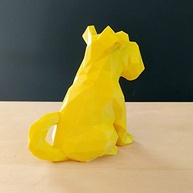 Cachorro Schnauzer Decorativo 3D Amarelo - 10 cm de Altura | Decoração Moderna e Estilosa - imagem 4