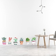 Adesivos de Parede Cactos Fofos - Decoração Moderna com Vinil de Suculentas para Quarto e Sala - imagem 5