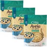 Kit com 3 Pouchs de Aveia em Flocos Grossos sem Glúten de 200g cada - Cereal Crock - imagem 1